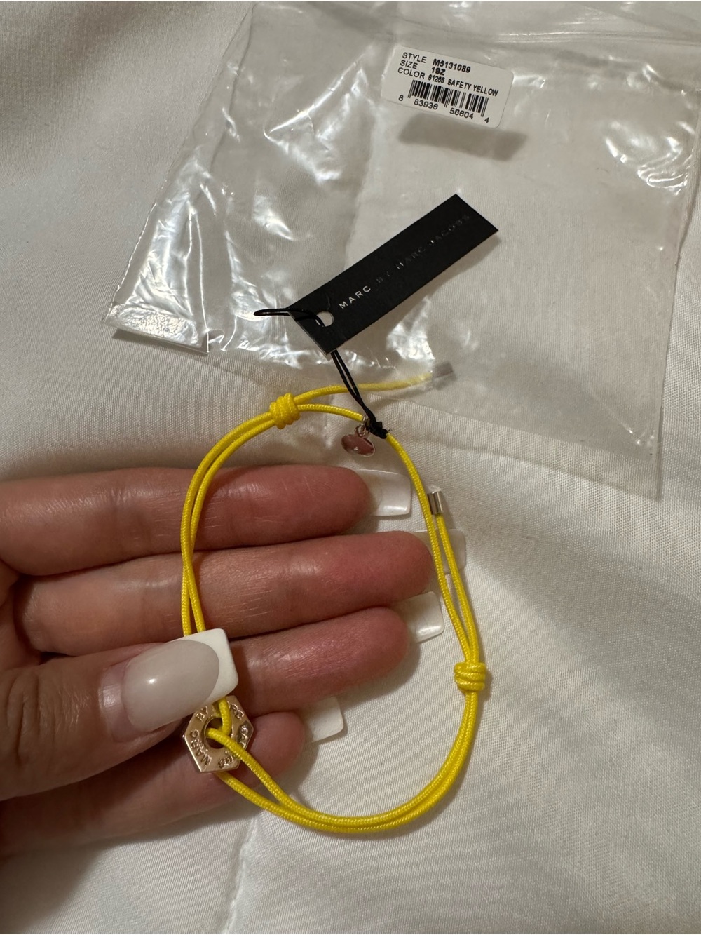 Marc Jacobs Yellow Cord Bracelet with Gold Charm